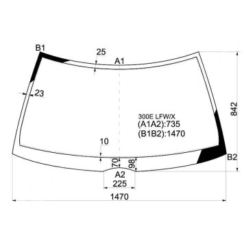 Стекло лобовое в клей MERCEDES-BENZ E-CLASS W124 86-95 4 / 5D <b>XYG 300E LFW/X</b>