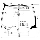 Стекло лобовое PEUGEOT 307 3 / 4 / 5D 01-08 <b>XYG 307 LFW/X</b>