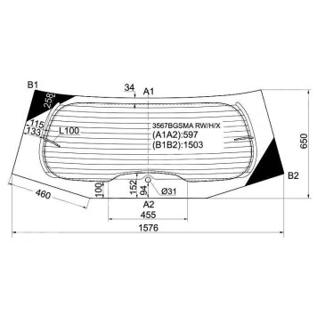 Стекло заднее (крышка багажника) с обогревом FORD GALAXY 2006- <b>XYG 3567BGSMA RW/H/X</b>