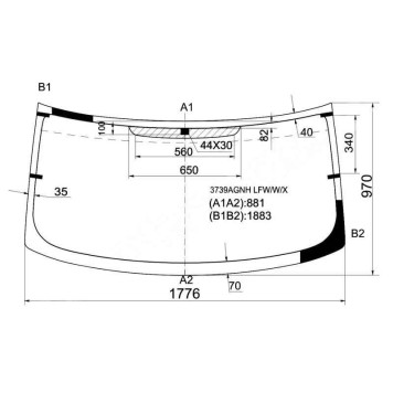 Стекло лобовое с обогревом в клей FORD TRANSIT VAN 2000- <b>XYG 3739AGNH LFW/W/X</b>
