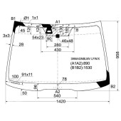 Стекло лобовое в клей HONDA ACCORD 02-08 4 / 5D / ACURA TSX 04-08 <b>XYG 3986AGNBLMV LFW/X</b>