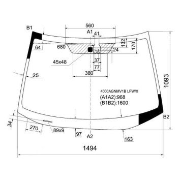 Стекло лобовое в клей HONDA CR-V 2006- <b>XYG 4000AGNMV1B LFW/X</b>