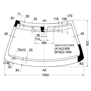 Стекло лобовое в клей PEUGEOT 406 4D SEDAN 5D WGN 2001-2004 <b>XYG 406-01-VCS LFW/X</b>