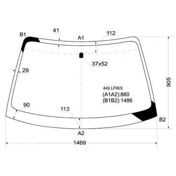 Стекло лобовое в клей SUBARU IMPREZA 00-07 4D <b>XYG 44S LFW/X</b>