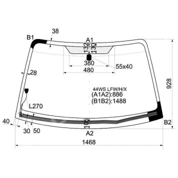Стекло лобовое с обогревом в клей SUBARU IMPREZA 00-07 5D WGN <b>XYG 44WS LFW/H/X</b>