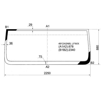 Стекло лобовое в клей MAN TG WIDE 00- <b>XYG 4912AGNBL LFW/X</b>