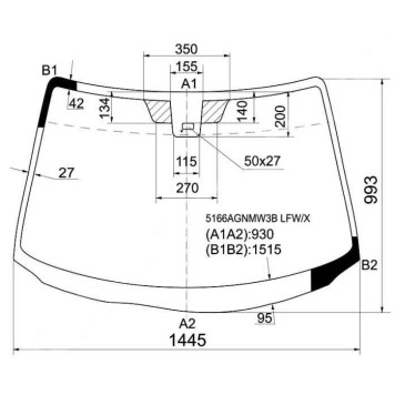 Стекло лобовое +дд в клей MAZDA 3 4 / 5D 06-09 <b>XYG 5166AGNMW3B LFW/X</b>