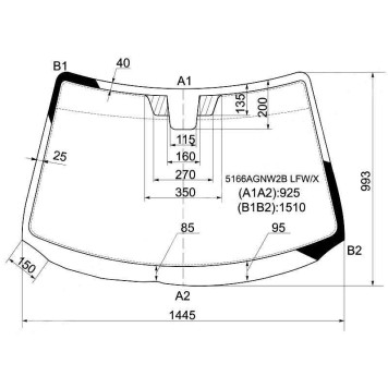 Стекло лобовое в клей MAZDA 3 2006-2009 4 / 5D <b>XYG 5166AGNW2B LFW/X</b>