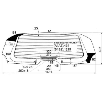 Стекло заднее с обогревом MERCEDES-BENZ A-CLASS W169 3 / 5D 04-12 <b>XYG 5358BGSHB RW/H/X</b>