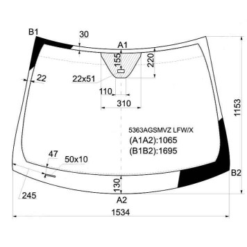 Стекло лобовое в клей MERCEDES-BENZ R-CLASS W251 05- <b>XYG 5363AGSMVZ LFW/X</b>