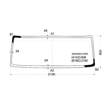 Стекло лобовое в клей MERCEDES BENZ ATEGO / AXOR TRUCK 1998- <b>XYG 5430AGN LFW/X</b>