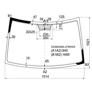 Стекло лобовое +антенна в клей MERCEDES-BENZ VITO / VIANO W639 03- <b>XYG 5438AGNA LFW/H/X</b>