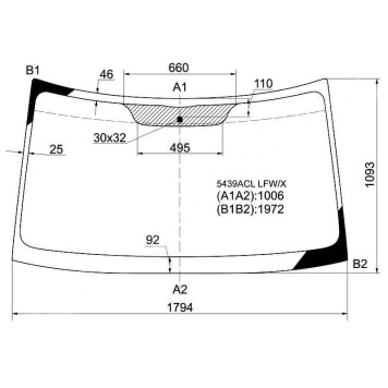Стекло лобовое в клей VOLKSWAGEN CRAFTER / MERCEDES BENZ SPRINTER 06- <b>XYG 5439ACL LFW/X</b>