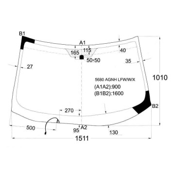 Стекло лобовое с обогревом в клей MITSUBISHI OUTLANDER XL 05- / PEUGEOT 4007 / CITROEN C-CROSSER 07- <b>XYG 5680AGNH LFW/W/X</b>
