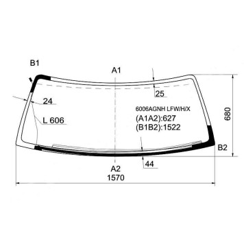 Стекло лобовое с обогревом щеток в клей NISSAN PATROL / SAFARI 97-10 3 / 5D <b>XYG 6006AGNH LFW/H/X</b>