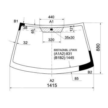 Стекло лобовое в клей NISSAN ALMERA (N16) 3 / 5D HBK 00- / BLUEBIRD SYLPHY / SUNNY 4D 00-05 <b>XYG 6007AGNBL LFW/X</b>