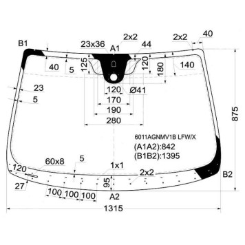 Стекло лобовое в клей NISSAN MICRA / MARCH 02-10 3 / 5D <b>XYG 6011AGNMV1B LFW/X</b>