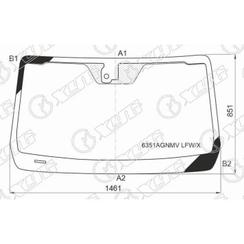 Стекло лобовое (Датчик дождя) Isuzu D-MAX 19- / MU-X 20- / Mazda BT-50 20- <b>XYG 6351AGNMV LFW/X</b>