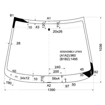 Стекло лобовое в клей PEUGEOT 206 3 / 4 / 5D 1998- <b>XYG 6539AGNBLV LFW/X</b>