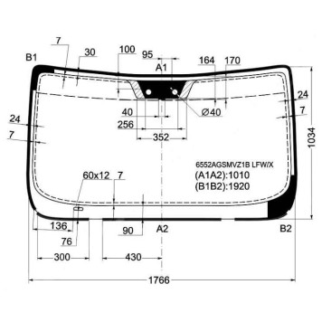 Стекло лобовое в клей PEUGEOT BOXER II / FIAT DUCATO II / CITROEN JUMPER II 06- <b>XYG 6552AGSMVZ1B LFW/X</b>