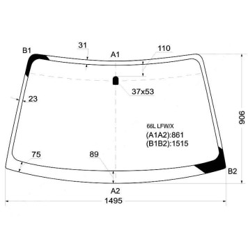 Стекло лобовое в клей SUBARU LEGACY / OUTBACK 98-03 4 / 5D <b>XYG 66L LFW/X</b>