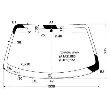 Стекло лобовое в клей ROVER 75 4D 98- <b>XYG 7035AGNV LFW/X</b>