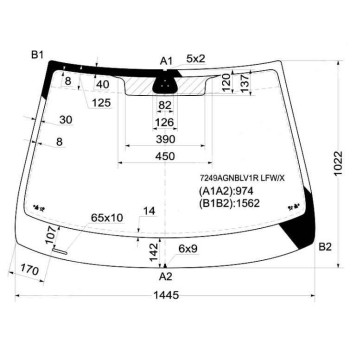 Стекло лобовое в клей RENAULT LAGUNA II 5D HBK / WGN 01- <b>XYG 7249AGNBLV1R LFW/X</b>