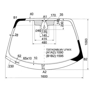 Стекло лобовое в клей RENAULT SCENIC II MPV 2003- <b>XYG 7257AGNBLMV LFW/X</b>