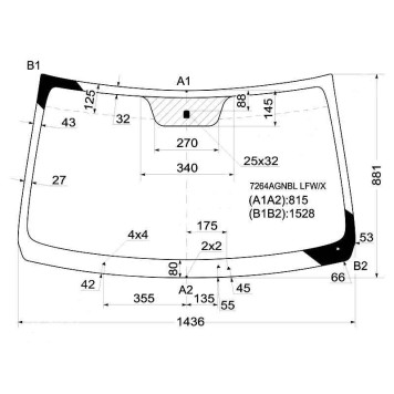 Стекло лобовое в клей RENAULT LOGAN 4D SEDAN 2005- <b>XYG 7264AGNBL LFW/X</b>