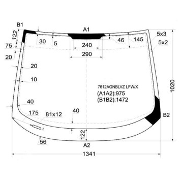 Стекло лобовое в клей SEAT ALTEA / TOLEDO MPV 2004- <b>XYG 7612AGNBLVZ LFW/X</b>
