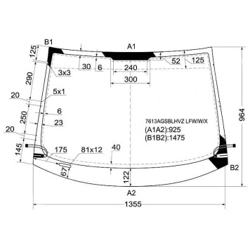 Стекло лобовое с обогревом в клей SEAT LEON 2005- <b>XYG 7613AGSBLHVZ LFW/W/X</b>