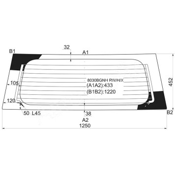Стекло заднее (крышка багажника) с обогревом SUZUKI IGNIS 5D 2000- -модель для Европы <b>XYG 8030BGNH RW/H/X</b>