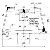 Стекло лобовое с обогревом щеток в клей TOYOTA AVENSIS 2003-2008 4 / 5D HBK / WGN <b>XYG 8346AGNHMV1P LFW/W/X</b>