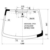 Стекло лобовое в клей TOYOTA AYGO / PEUGEOT 107 / CITROEN C1 05- 3 / 5D <b>XYG 8363AGNBL LFW/X</b>