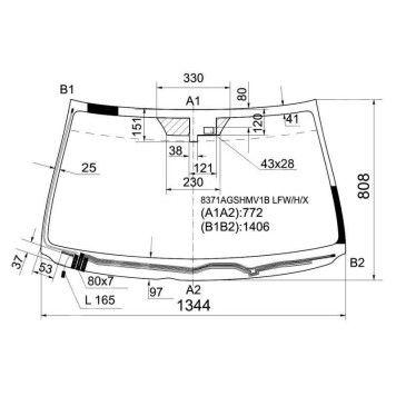 Стекло лобовое с обогревом щеток в клей LEXUS IS250 / 350 05- 4D <b>XYG 8371AGSHMV1B LFW/H/X</b>