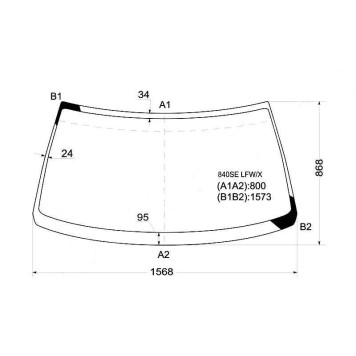 Стекло лобовое в клей VOLVO 850 LIM#92 / BRK#93-97 / 850#S70#V <b>XYG 840SE LFW/X</b>