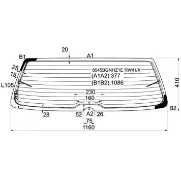 Стекло заднее (крышка багажника) с обогревом VOLKSWAGEN POLO III 3D / 5D HBK 1994-1999 <b>XYG 8545BGNHZ1E RW/H/X</b>