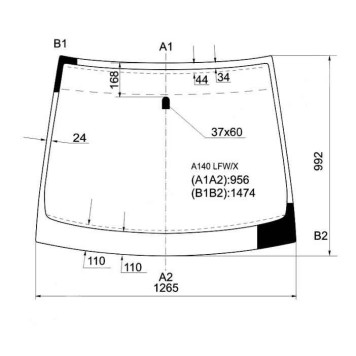 Стекло лобовое в клей MERCEDES A-CLASS W168 97-04 <b>XYG A140 LFW/X</b>