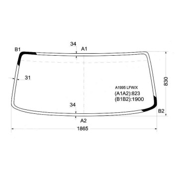 Стекло лобовое в клей FOTON OLLIN BJ1069 / BJ1089 AUMARK 06- <b>XYG A1995 LFW/X</b>