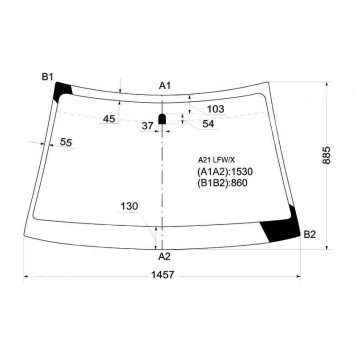 Стекло лобовое в клей CHERY FORA 06- <b>XYG A21 LFW/X</b>