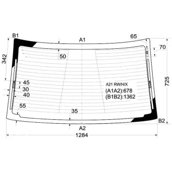 Стекло заднее (крышка багажника) с обогревом CHERY FORA 06-10 <b>XYG A21 RW/H/X</b>