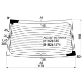 Стекло заднее с обогревом HYUNDAI ACCENT / VERNA 06- 4D <b>XYG ACCENT-06 RW/H/X</b>