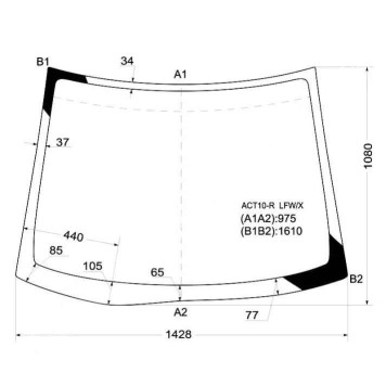 Стекло лобовое в клей TOYOTA OPA 00-05 <b>XYG ACT10-R LFW/X</b>