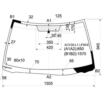 Стекло лобовое в клей TOYOTA CAMRY 2001-2006 <b>XYG ACV30-L1 LFW/X</b>