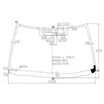 Стекло лобовое в клей TOYOTA CAMRY 01-06 <b>XYG ACV30-L LFW/X</b>