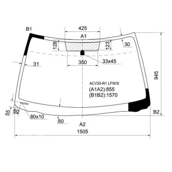 Стекло лобовое в клей TOYOTA CAMRY 01-06 <b>XYG ACV30-R1 LFW/X</b>