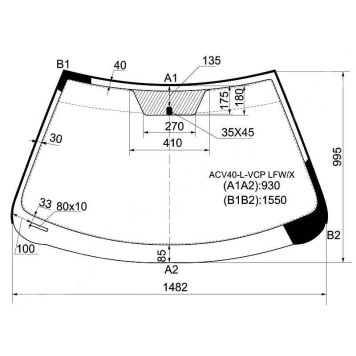 Стекло лобовое в клей TOYOTA CAMRY 06- <b>XYG ACV40-L-VCP LFW/X</b>