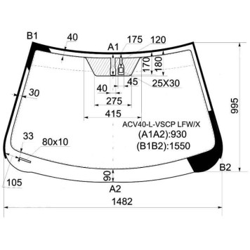 Стекло лобовое в клей TOYOTA CAMRY 2006- <b>XYG ACV40-L-VSCP LFW/X</b>