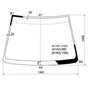 Стекло лобовое в клей TOYOTA COROLLA SPACIO 01-07 / VERSO 01-04 <b>XYG AE120F LFW/X</b>