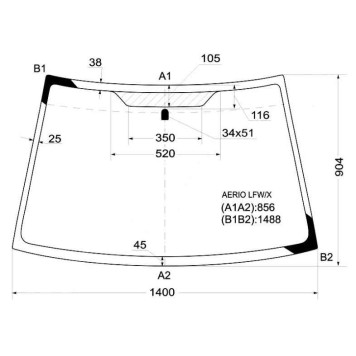 Стекло лобовое в клей SUZUKI AERIO / LIANA 01-07 4 / 5D <b>XYG AERIO LFW/X</b>